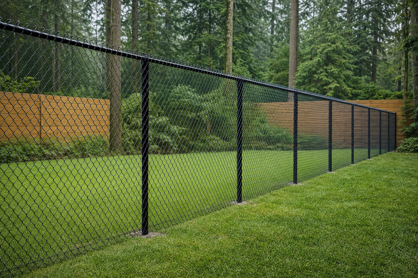 Chain link fence installation