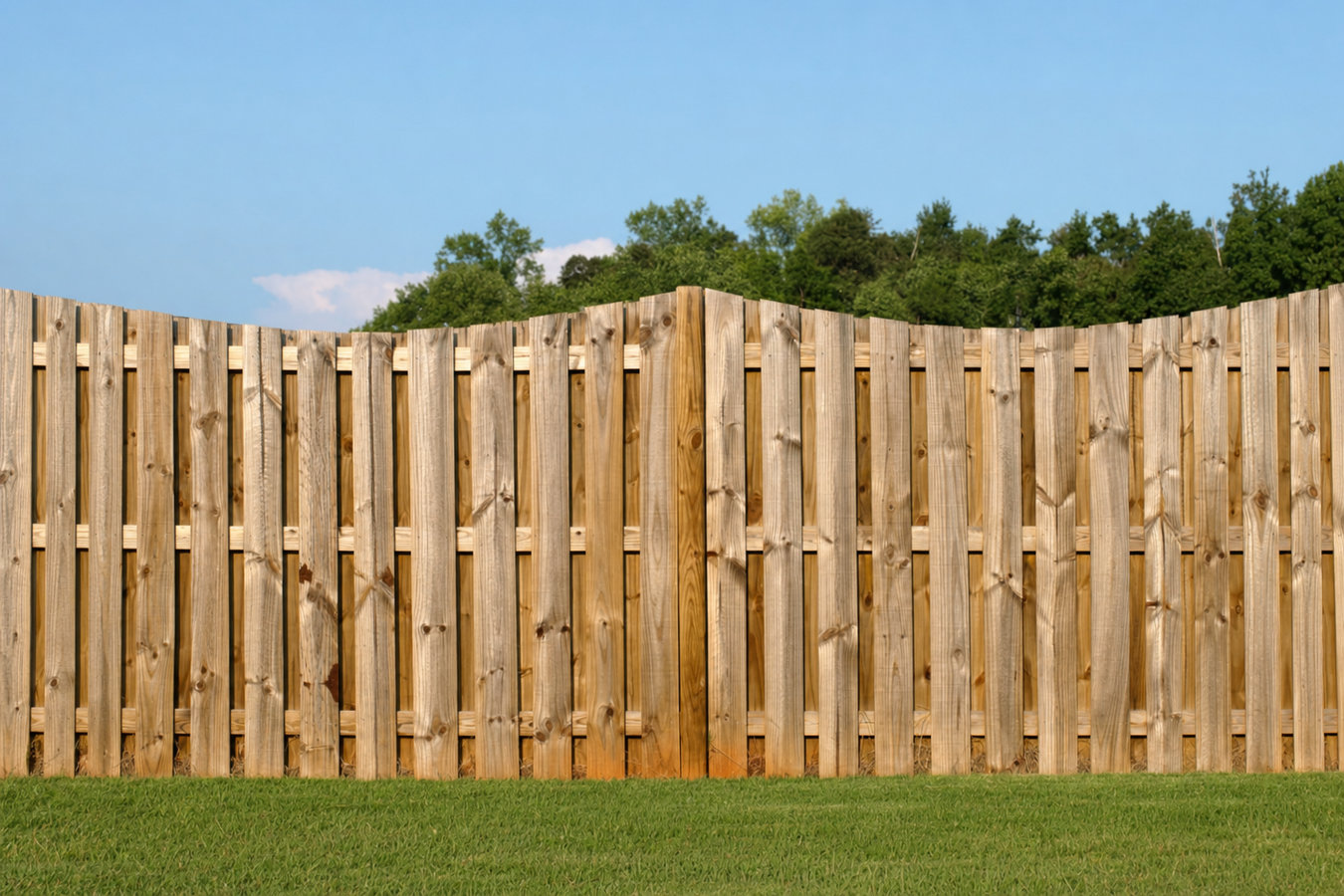 Wood fence installation